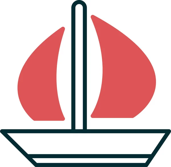 Segel Boot Symbol Vektor Illustration — Stockvektor