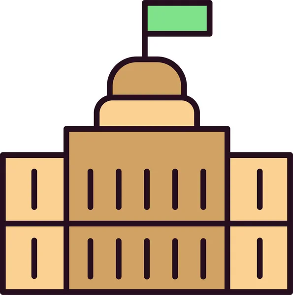 Wektor Ilustracja Ikona Budynku Rządu — Wektor stockowy
