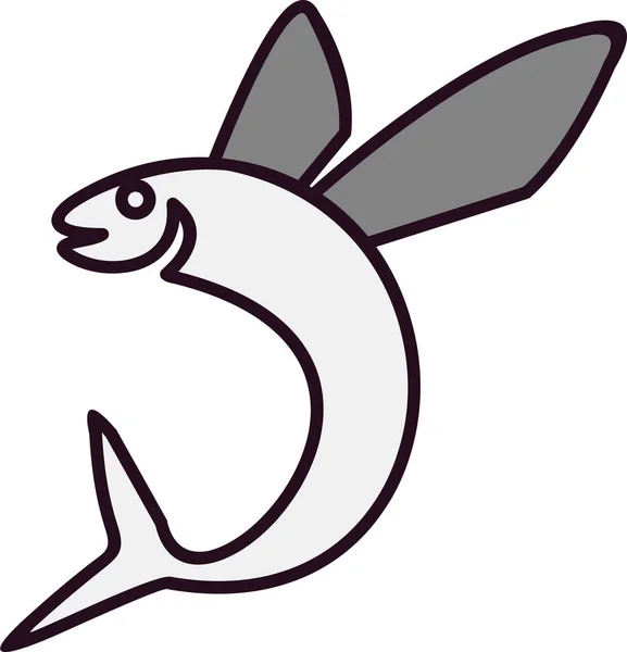 Latające Ryby Ikona Ilustracja Wektorowa — Wektor stockowy