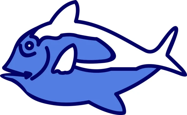 Blue Tang Fish Icon Vector Illustration — 스톡 벡터