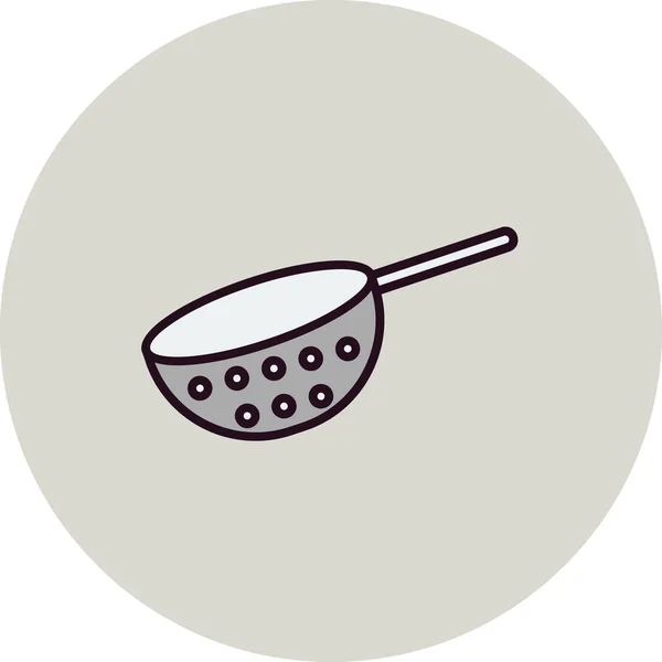 Strainer Icon Outline Illustration Frying Pan Vector Icons Web —  Vetores de Stock