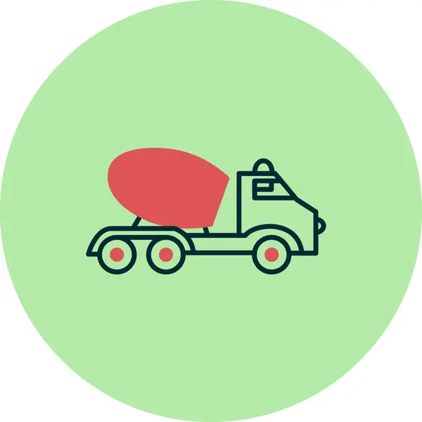 Cement Truck Web Icon Simple Illustration — Stok Vektör