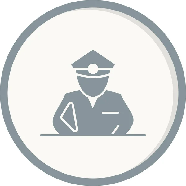 Policial Ícone Vetor Ilustração —  Vetores de Stock