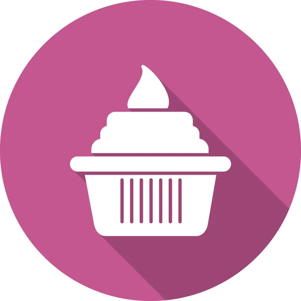 Vector Ilustración Cupcake Icono — Archivo Imágenes Vectoriales