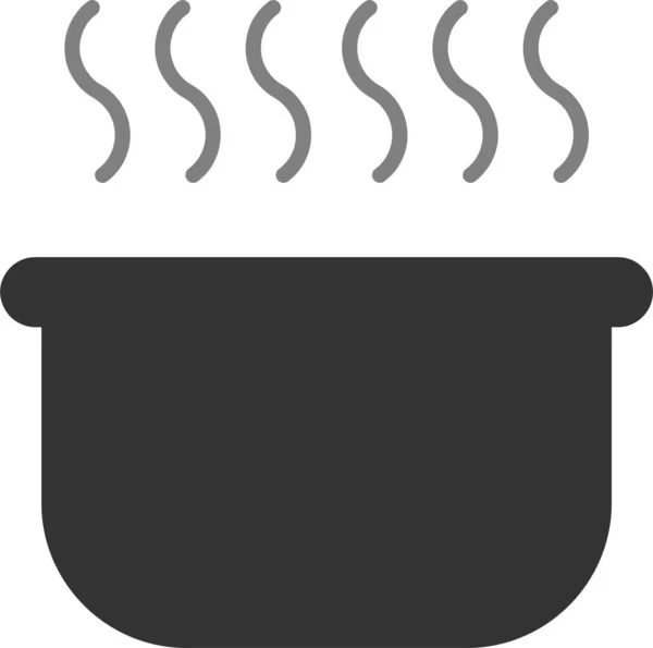 Food Pot Cooking Meal Hot Camp Kitchen Cook Vector Illustration —  Vetores de Stock