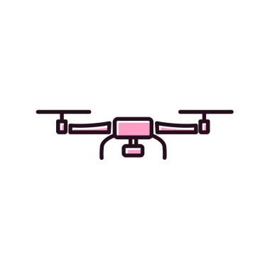Kamera drone simgesi vektör illüstrasyonu