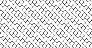 Metal örgü, hapishane bariyeri çiti, güvenli mülk, zincirli tel örgülü tel örgü gibi soyut çizgiler. Vektör çizimi düz tasarım. Beyaz arkaplanda izole.