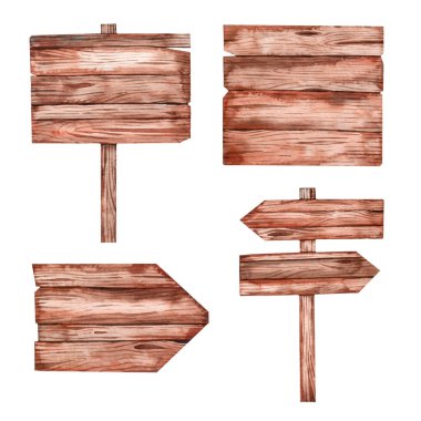 Yazı için ahşap tabela seti. Beyaz arka planda izole edilmiş. Yazı için kalaslar. Kırsal biçim.