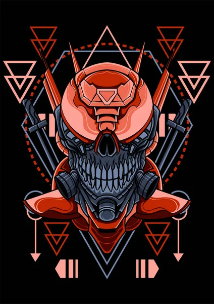 kurukafa kılıcı mecha illüstrasyon vektör sanatı