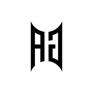 AG Monogram geometrik şekil şablonu. İzole edilmiş arkaplanda ilk tasarım vektörü