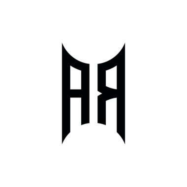 AR Monogram geometrik şekil şablonu. İzole edilmiş arkaplanda ilk tasarım vektörü