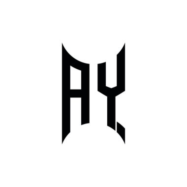 AY Monogram geometrik şekil şablonu. İzole edilmiş arkaplanda ilk tasarım vektörü