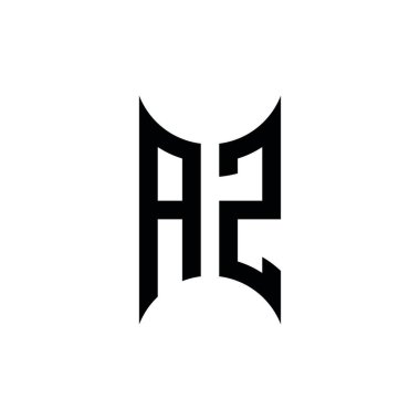 AZ Monogram geometrik şekil şablonu. İzole edilmiş arkaplanda ilk tasarım vektörü