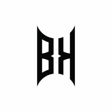 BK Monogram geometrik biçim şablonu. İzole edilmiş arkaplanda ilk tasarım vektörü