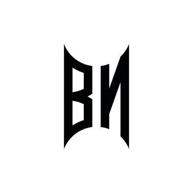 BN Monogram geometrik biçim şablonu. İzole edilmiş arkaplanda ilk tasarım vektörü