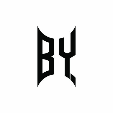 Monogram geometrik biçim şablonuna göre. İzole edilmiş arkaplanda ilk tasarım vektörü