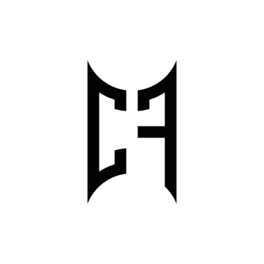 CF Monogram geometrik şekil şablonu. İzole edilmiş arkaplanda ilk tasarım vektörü