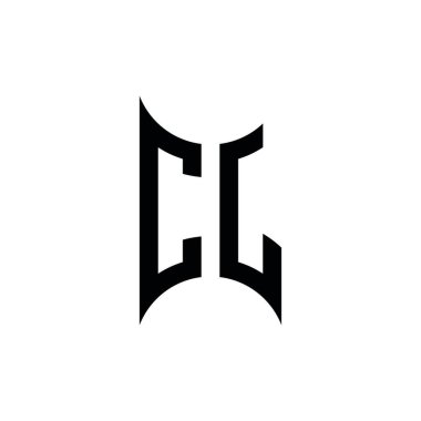 CJ Monogram geometrik şekil şablonu. İzole edilmiş arkaplanda ilk tasarım vektörü