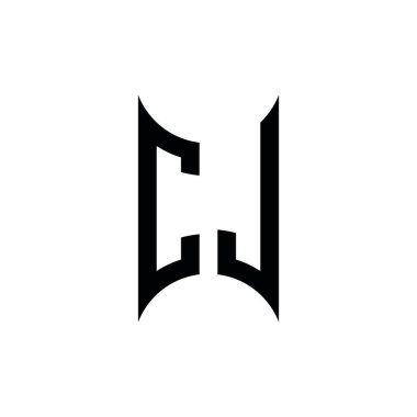 CL Monogram geometrik biçim şablonu. İzole edilmiş arkaplanda ilk tasarım vektörü