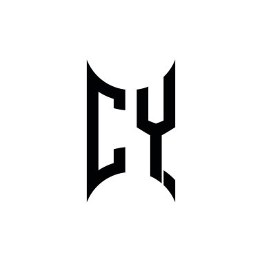 CY Monogram geometrik şekil şablonu. İzole edilmiş arkaplanda ilk tasarım vektörü