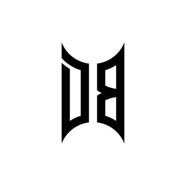 DB Monogram geometrik şekil şablonu. İzole edilmiş arkaplanda ilk tasarım vektörü