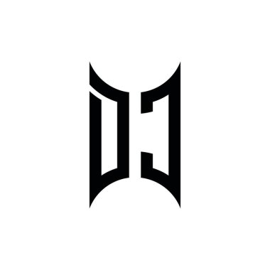 DC Monogram geometrik şekil şablonu. İzole edilmiş arkaplanda ilk tasarım vektörü