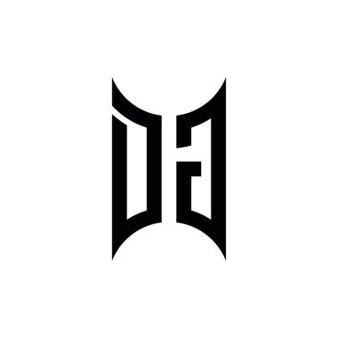 DG Monogram geometrik şekil şablonu. İzole edilmiş arkaplanda ilk tasarım vektörü