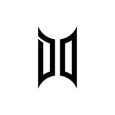 Do Monogram geometrik biçim şablonu. İzole edilmiş arkaplanda ilk tasarım vektörü