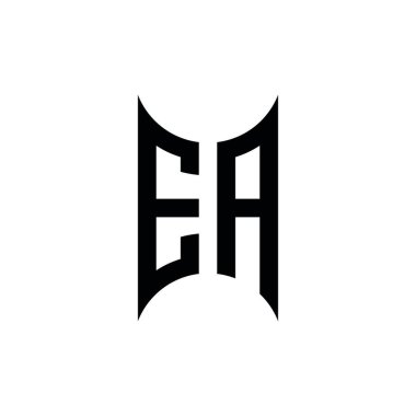 EA Monogram geometrik şekil şablonu. İzole edilmiş arkaplanda ilk tasarım vektörü