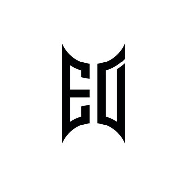 ED monogram geometrik biçim şablonu. İzole edilmiş arkaplanda ilk tasarım vektörü