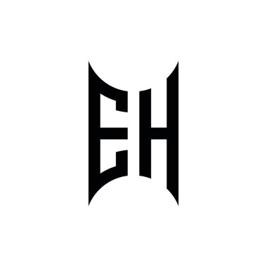 EH monogram geometrik biçim şablonu. İzole edilmiş arkaplanda ilk tasarım vektörü