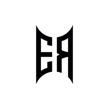 Acil monogram geometrik şekil şablonu. İzole edilmiş arkaplanda ilk tasarım vektörü