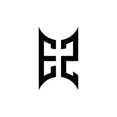 EZ Monogram geometrik şekil şablonu. İzole edilmiş arkaplanda ilk tasarım vektörü