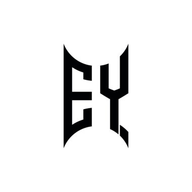 EY Monogram geometrik biçim şablonu. İzole edilmiş arkaplanda ilk tasarım vektörü