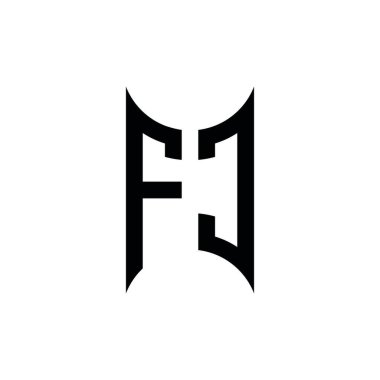 FC Monogram geometrik biçim şablonu. İzole edilmiş arkaplanda ilk tasarım vektörü