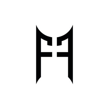 FF Monogram geometrik biçim şablonu. İzole edilmiş arkaplanda ilk tasarım vektörü