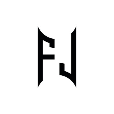 FL Monogram geometrik biçim şablonu. İzole edilmiş arkaplanda ilk tasarım vektörü