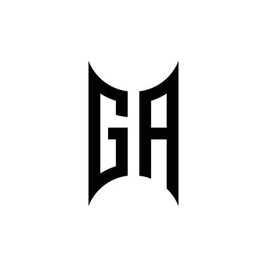 GA Monogram geometrik şekil şablonu. İzole edilmiş arkaplanda ilk tasarım vektörü