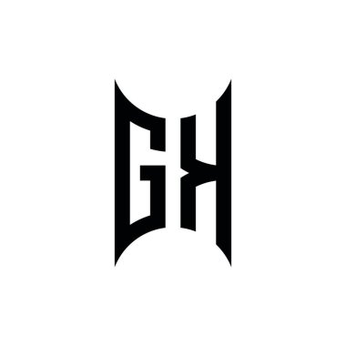 GK Monogram geometrik biçim şablonu. İzole edilmiş arkaplanda ilk tasarım vektörü