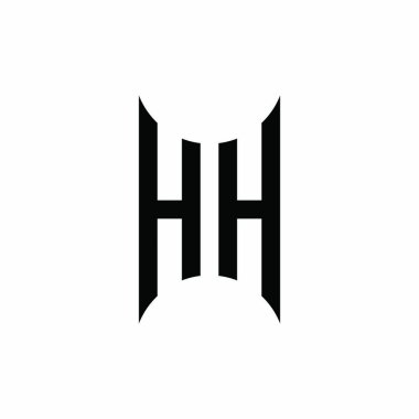 HH Monogram geometrik şekil şablonu. İzole edilmiş arkaplanda ilk tasarım vektörü