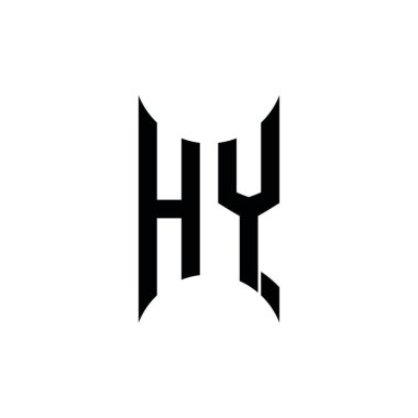 HY Monogram geometrik şekil şablonu. İzole edilmiş arkaplanda ilk tasarım vektörü