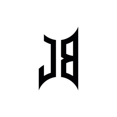 JB Monogram geometrik şekil şablonu. İzole edilmiş arkaplanda ilk tasarım vektörü