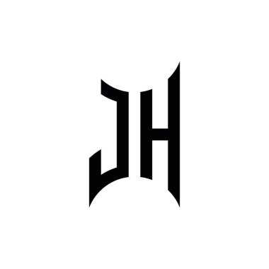 JH Monogram geometrik şekil şablonu. İzole edilmiş arkaplanda ilk tasarım vektörü