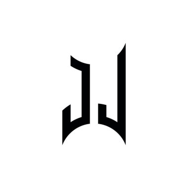 JL Monogram geometrik biçim şablonu. İzole edilmiş arkaplanda ilk tasarım vektörü