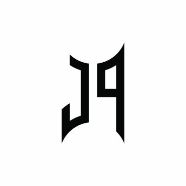 JP Monogram geometrik şekil şablonu. İzole edilmiş arkaplanda ilk tasarım vektörü