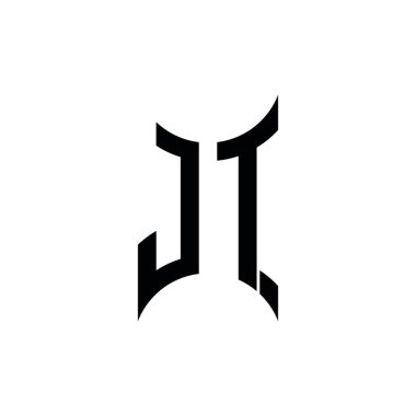 JT Monogram geometrik şekil şablonu. İzole edilmiş arkaplanda ilk tasarım vektörü