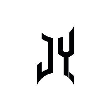 JY Monogram geometrik şekil şablonu. İzole edilmiş arkaplanda ilk tasarım vektörü