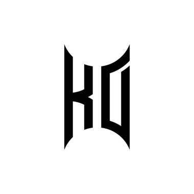 KD Monogram geometrik biçim şablonu. İzole edilmiş arkaplanda ilk tasarım vektörü