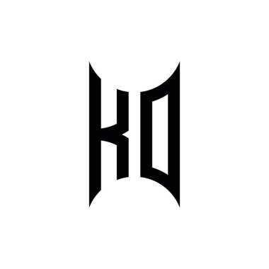 KO Monogram geometrik şekil şablonu. İzole edilmiş arkaplanda ilk tasarım vektörü