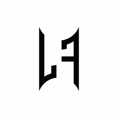 LF Monogram geometrik şekil şablonu. İzole edilmiş arkaplanda ilk tasarım vektörü